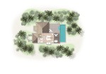 vilă cu 2 dormitoare cu piscină pe plajă podea - plan podea
