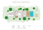 Planul vilei de plajă cu piscină