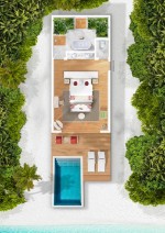 Vilă pe plajă cu piscină - plan